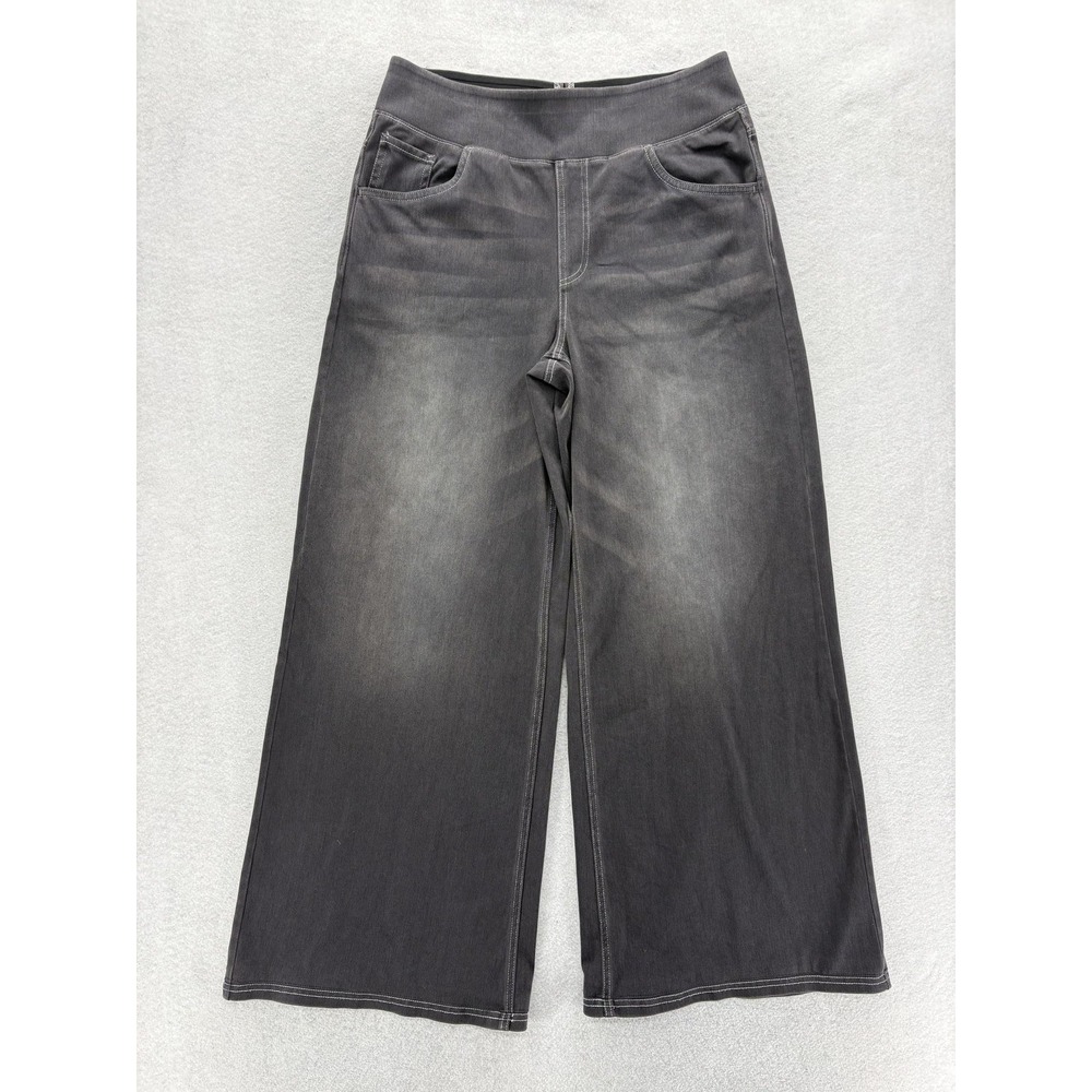 Halara Flex High Waisted Wide Leg Jeans Womens Large Charcoal Featherlight NWT